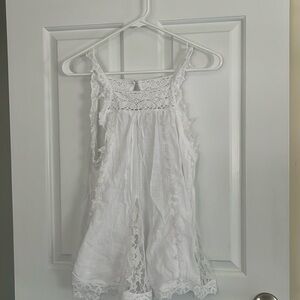 Lace and cotton Anthro tank